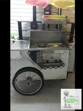 Mobile cartering hot dog push cart