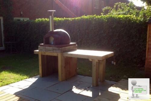 Timber Sleeper Pizza Oven Stand And Work Station With Timber Stor