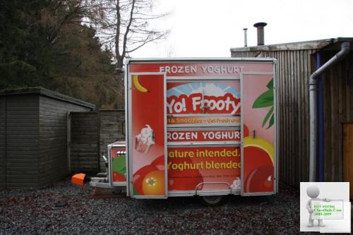 8' x 7' Frozen Yoghurt and Smoothie Mobile Catering Trailer/business for sale - Ready to trade!